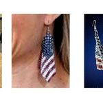 Handmade New American Flag Earrings Drop Dangle Stars Stripes Patriotic July 4 Ve… Photo 7