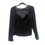 SheIn Leopard Print Velvet Bustier Bodysuit Long Sleeve Square Neck Sexy Top Photo 1