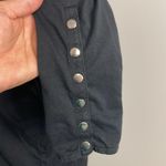 AYR  Women’s Black Crew Neck Long Sleeve Tee Midnight Studded sleeves Pima Cotton Photo 2