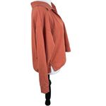 Athleta  Retroterry Polo Sweatshirt Oversized Orange V-Neck Top Long Sleeve Shirt Photo 6