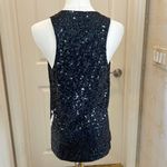 J.Crew  Sequin Anchor Tank Top in Size Medium Navy Blue and White Photo 4