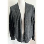 Loft • Charcoal Grey Star Sequin V Neck Cardigan Photo 2