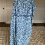 Cherokee Vintage  Cotton Cottagecore Dress Midi Ditsy Floral Blue Romantic Spring Photo 0