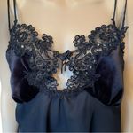 Je T’adore Vintage 90s Black Beaded Sequin Velvet Glam Sheer Lingerie Slip Top Size M Photo 1