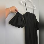 Fame and Partners Black Puff Sleeve Gown Photo 3