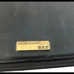 Ralph Lauren VTG Black Leather Wallet Brass Retro Collectible Zipper Logo Photo 4