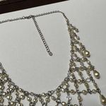 Charter Club  Clear Rhinestone Silver Tone Necklace NWT Evening / Party / Bridal Photo 2