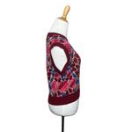 Anthropologie Maeve   Floral Button Up Sweater Vest Red Dera Size Small NWT Photo 4