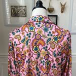 Vintage 70s Tribute Mod Floral Paisley Shirt Dress Long XL Pink Photo 6