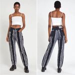 The Ragged Priest Vertical Frayed Black & Gray High Waisted Mom Jeans Size 26 Photo 1