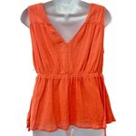 Joie  Orange Lytle Sleeveless Drawstring Tassel 100% Cotton Gauze Tank Top size S Photo 3