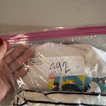 ALBION FIT Albion Women's Stretchy Crewneck Top Blouse Black White Stripe Venice Lounge L Photo 6