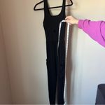 Black Sleeveless Jumpsuit Pockets Women’s Large Cutout Stretch Zipper Photo 7