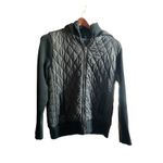 Tommy Hilfiger  Quilted Hooded Jacket Black Knit‎ Sleeve Womens Large L Photo 8