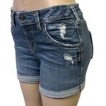 Silver Jeans  Co Denim Boyfriend Distressed Blue Jean Shorts Cuffed Womens 26 Photo 1