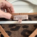 Philosophy  Tan and Black Leopard V-Neck Sweater Photo 1