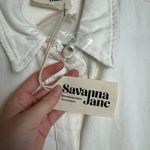 Savanna Jane NWT ivory button front short sleeve denim dress size large G4 Photo 2