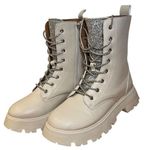 Wild Diva Rhinestone Embellished Laceup Military Lugsole Combat Boots Size 8.5 Photo 0