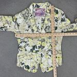 Free People  Floral Linen‎ Blazer Jacket Yellow White Size 4 Photo 12