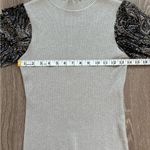 Siani Milano Sweater Womens Small Cream Ribbed Paisley‎ Sheer Romantic Preppy Black Photo 9