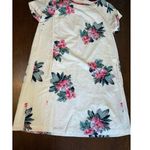 Joules Floral Linen Shift Dress Women 16 Beach Cruise Spring Easter Summer Stain White Photo 0