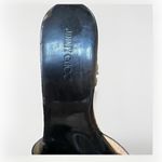 Jimmy Choo Jimmy‎ Choo Black Patent Leather Platform Sandal Cork Wedge Gold Toe Size 38.5/8 Photo 4