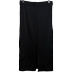 ANINE BING Anine Bing Riley Ribbed Knit Black Midi Pencil Skirt Back Slit Medium $199 Photo 4
