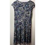 Liz Claiborne  Dress Navy Blue Floral Women’s SizeXL Polyester Spandex Cap Sleeve Photo 1