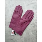 Liz Claiborne NWT Women’s Raspberry Genuine Leather Gloves Velvet Lining Warm Size 7 Medium Photo 2