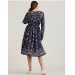 Lucky Brand Cottagecore Floral Long Sleeve Tie Waist Purple Pink Dress XS Photo 2