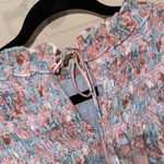 En Saison shirt blouse Adelina Smocked Floral Top small dusty rose pink blue Photo 3
