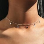 Brandy Melville Silver Star Choker Necklace Photo 0