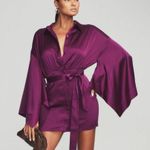 Retrofete NWT Scottie Purple Kimono Sleeve Belted Dress Women’s Size XL Silk Photo 0