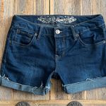 EXPRESS Jean shorts size 0 Low Rise Cut off Cuffed Denim Blue Womens Summer Photo 0