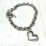 Vera Wang Love Sterling Silver Diamond Heart toggle clasp bracelet Photo 0