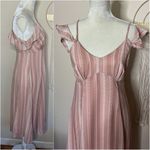 Lulus • striped spaghetti strap dress with ruffle detail Photo 1