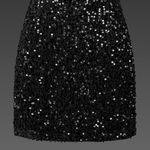 NWT Kinghua Sequin High Waisted Bodycon Mini Skirt Small Black Photo 0