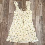 Free People  'Like a Lady' Citrus Lemon Print Mini Dress Photo 4