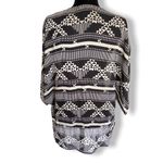 Circles and Cycles Womens Overpiece One Size Black Beige Geometric Open Front Black Photo 3