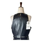 Nanushka Dress Women Large Black Faux Leather Layan Mini NWT Whimsigoth Goth Photo 4