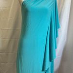 Boston Proper  Teal One-Shoulder Dress Photo 0