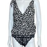 Free People Animal Print Cowl Back Sleeveless Bodysuit Women’s Sz S Photo 1