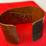 Hand Crafted Artisan Copper Cuff Bracelet with Turquoise Stone Centerpiece Photo 3