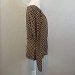 Michael Kors Chain Print Faux Wrap Blouse Tan/Brown Size Large Brown Photo 1