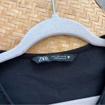 ZARA  Black Ruffle‎ Pleated Boho Smock Tunic Dress Festival Size S Bloggers Fave Photo 3