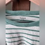 Madewell Women’s Whisper Crew Neck Tee Lobster Stripe/Green White Cotton/Medium Photo 3