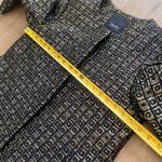Max Mara S  Woven Metallic Blue-Gold Geometric Square Pattern Coat, US 8, FB 40 Photo 10