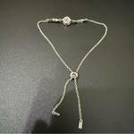 925 Sterling Silver Moissanite Meteor Wishing Slider Bracelet 3g. Photo 3