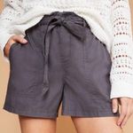 Lou & grey Women’s Dark Gray Linen Tie Waist Paperbag Shorts Size Small Photo 0