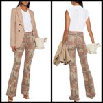 frame denim ๐FRAME๐ Le High Flare Snake Print Patchwork Slim Fit High Rise Jeans Sepia 24 Photo 5